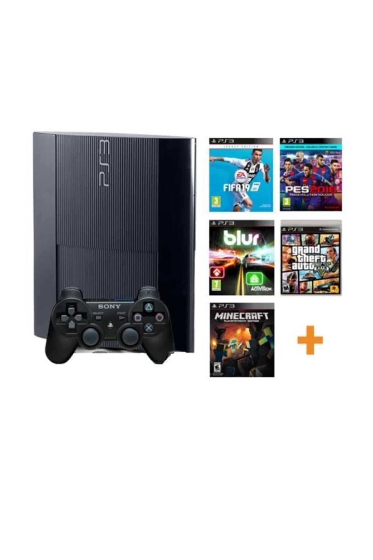 1_org_zoom Playstation 3 Super Slim 500 Gb ve 1 Kol ve 40 Oyun - Görsel 1